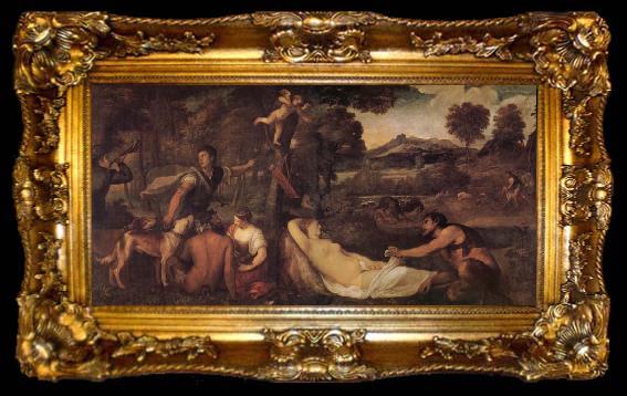 framed  TIZIANO Vecellio La Venus du Pardo, ta009-2